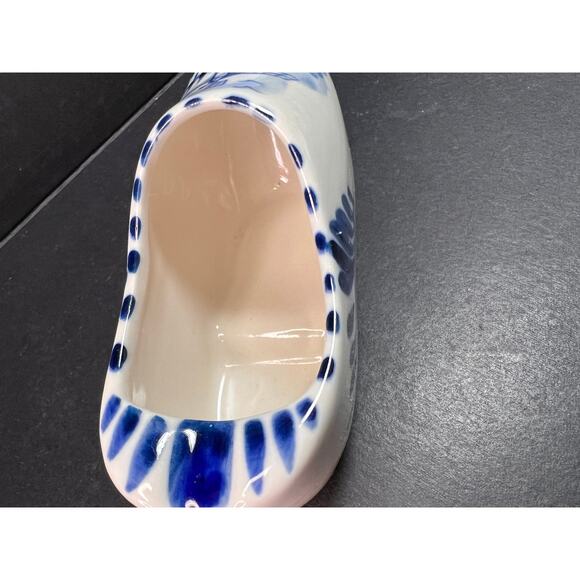 Vintage Blue White Delft Style Ceramic Dutch Clog Souvenir Trinket Dish 4" - Picture 8 of 11